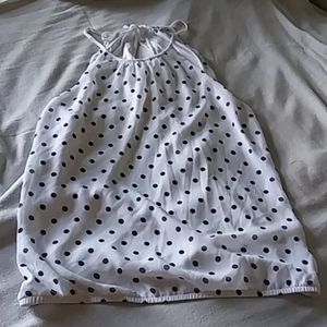 Express White Polka Dot Blouse